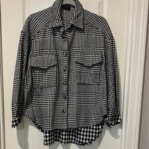 Stylish Black and White Utility Jacket